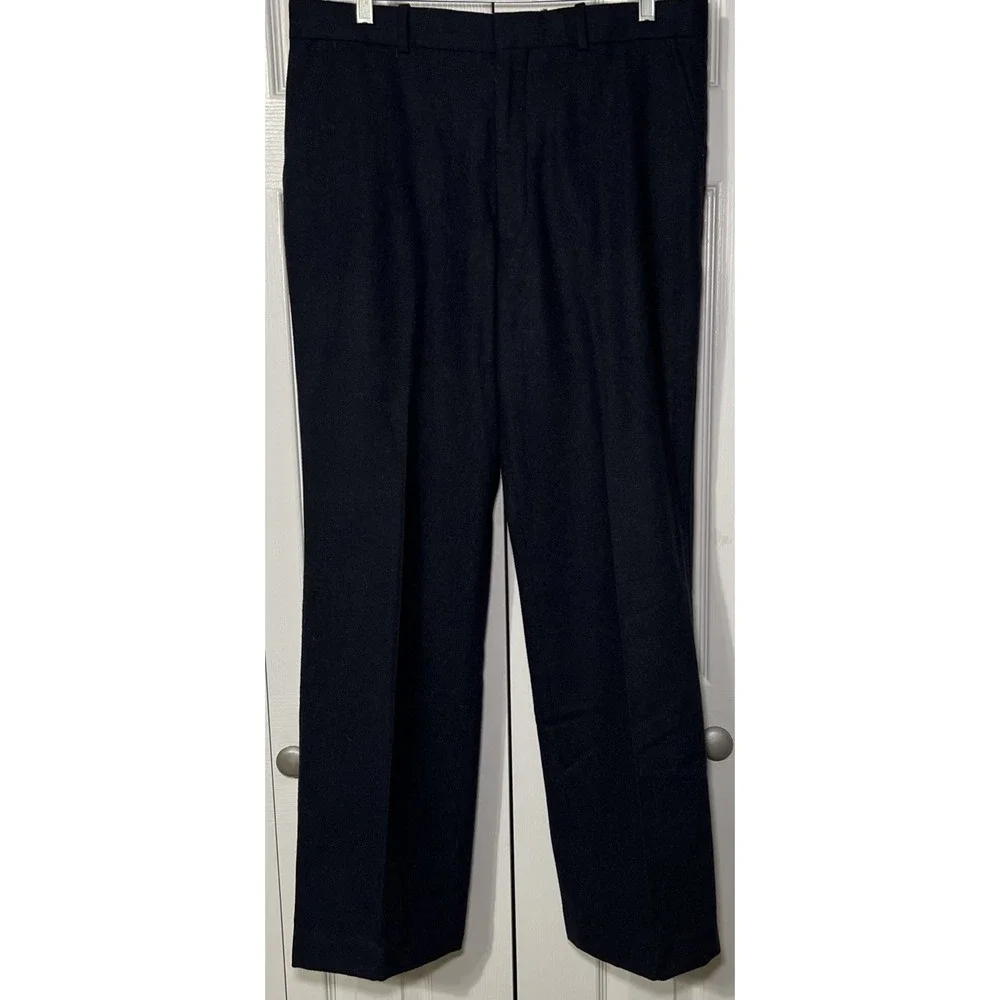 Vintage Woodmere Wool/Polyester Blend Men's Navy Blue Dress Pants Size 36x32